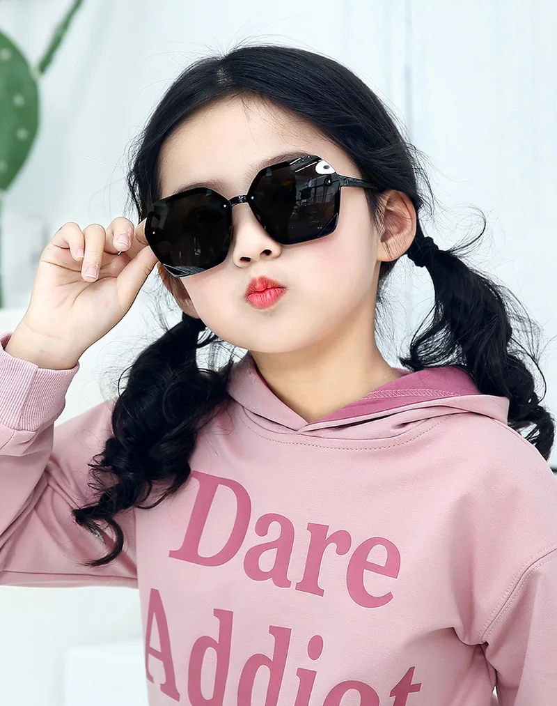 

2020 Classic Polygon Kids Sunglasses For Girls Boys Hexagon Shaped Oversized Eyewear UV400 Cute Children Large Frame Sun Glasses