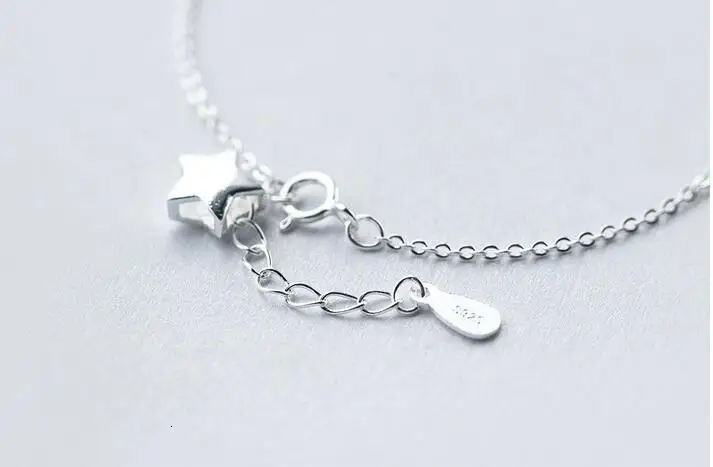 

925 Real. Sterling Silver Personaility Script "Lucky" chain bracelet sterling-silver-jewelry charm adjustable Gift GTLS247