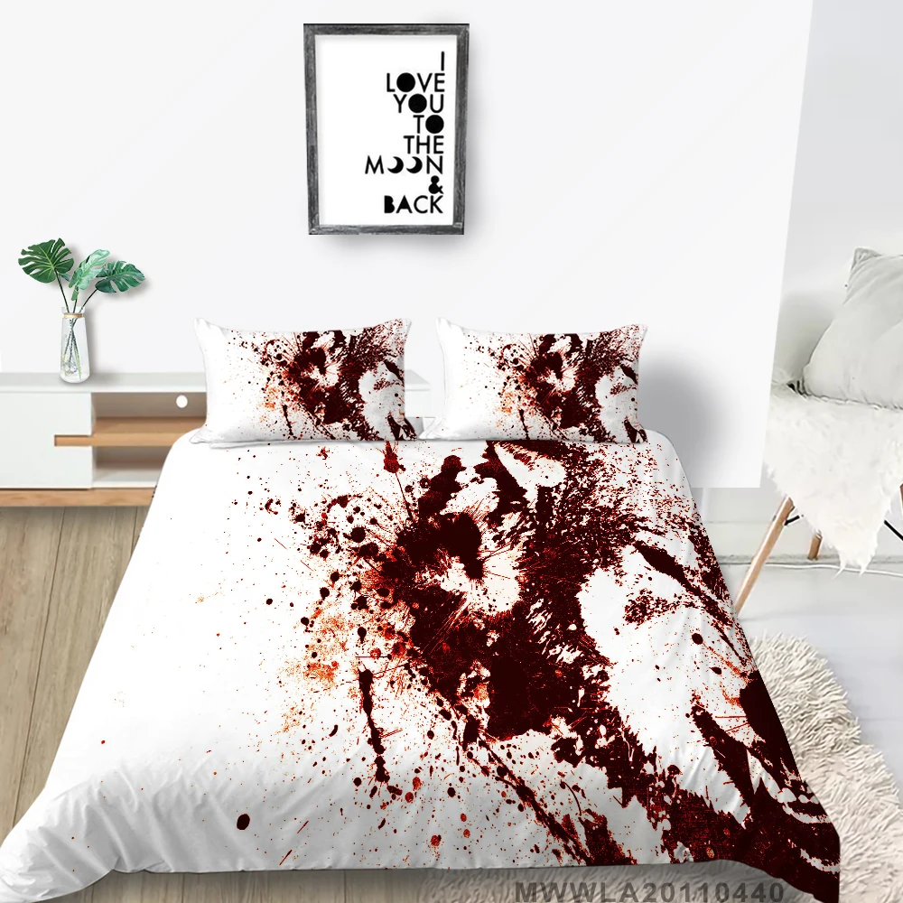 

King Size Bedding Set Wolf In The Clouds Simple Duvet Cover Creative Queen Full Twin Single Double White And Gray Bed Set