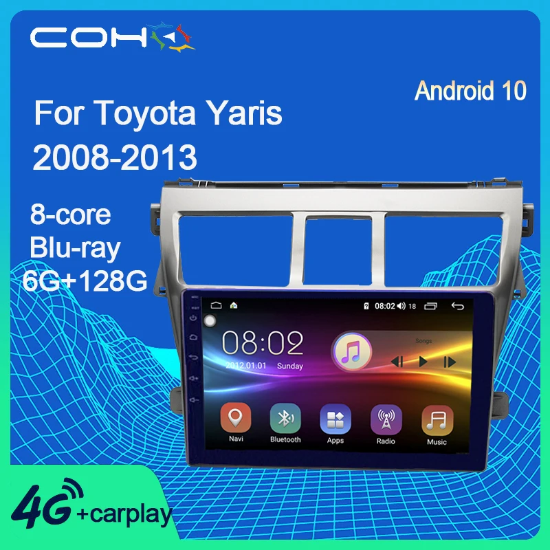 

COHO для Toyata Yaris 2008-2013 Android 10,0 Восьмиядерный 6 + 128G Автомобильный мультимедийный плеер стерео приемник радио Coche