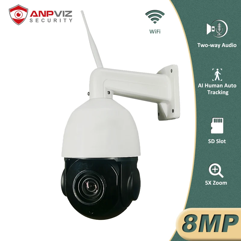 

IP-камера Anpviz 4K с ии, Wi-Fi, PTZ, 8/5 МП, 5X