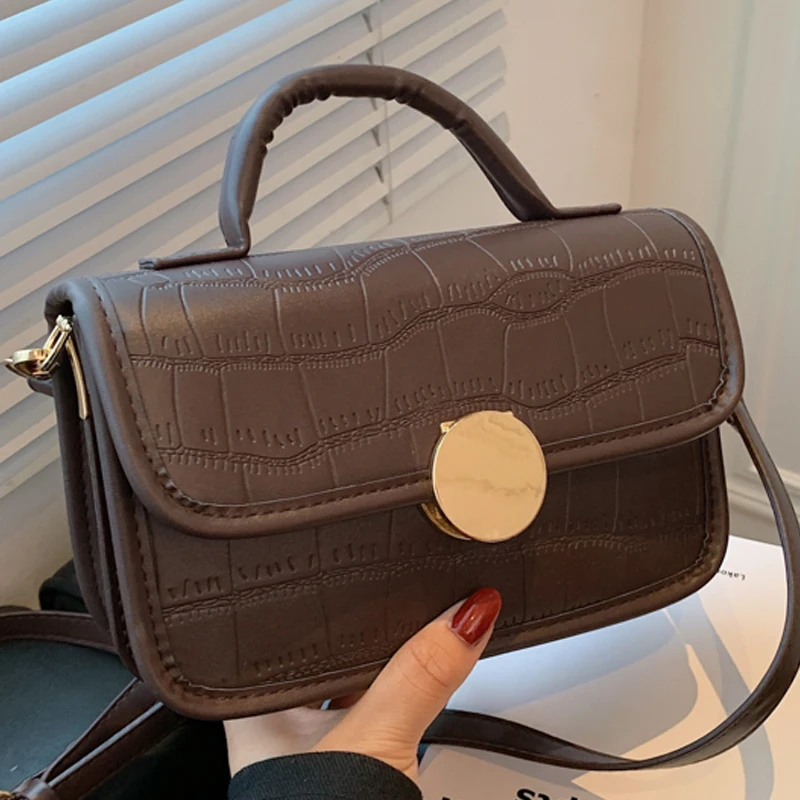 

Женская Повседневная сумка-мессенджер из высококачественной искусственной кожи с крокодиловым узором, брендовая дизайнерская однотонная ...