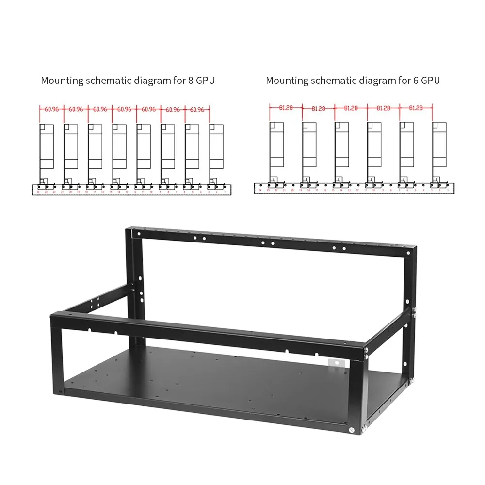 Стальная монета открытый Майнер рамка для майнинга Риг чехол до 8 GPU BTC LTC ETH