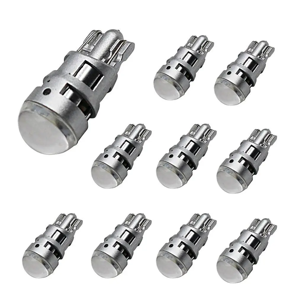 10 шт. T10 светодиодный 1 SMD 3030 W5W лампы Габаритные огни 168 194 с плоским цоколем