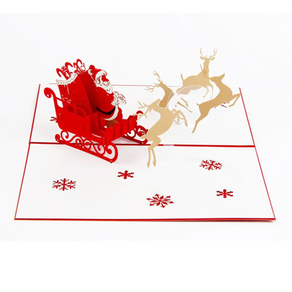 

3D Рождественская открытка, поздравительные открытки с конвертами для рождественского фестиваля и Санта-Клауса