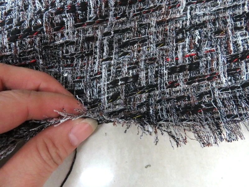 Бесплатная доставка твидовой ткани с серо-черной тканью цена за 1 метр 59 дюймов в