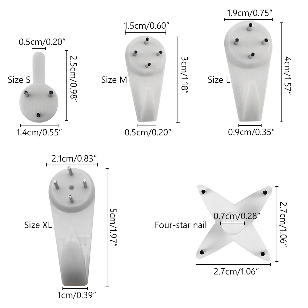20 шт. белый Живопись фото Пластик Invisibl ногтей подвесная вешалка домашний декор