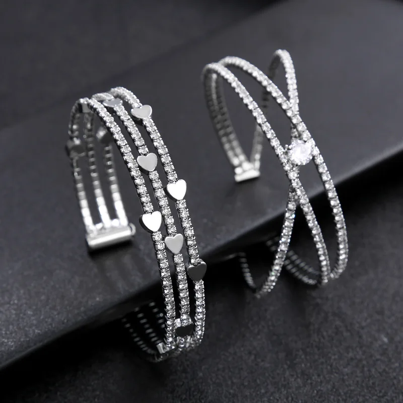 Новинка 2020 модный Простой Прозрачный многослойный браслет с кристаллами для