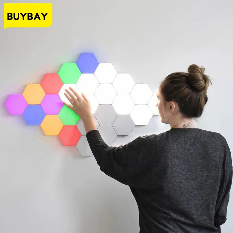 

LED Hexagon Nightlight Quantum Lamp Modular Touch Sensitive Lighting Magnetic Modular Mood Light for Home Decor DIY Wall Lampara