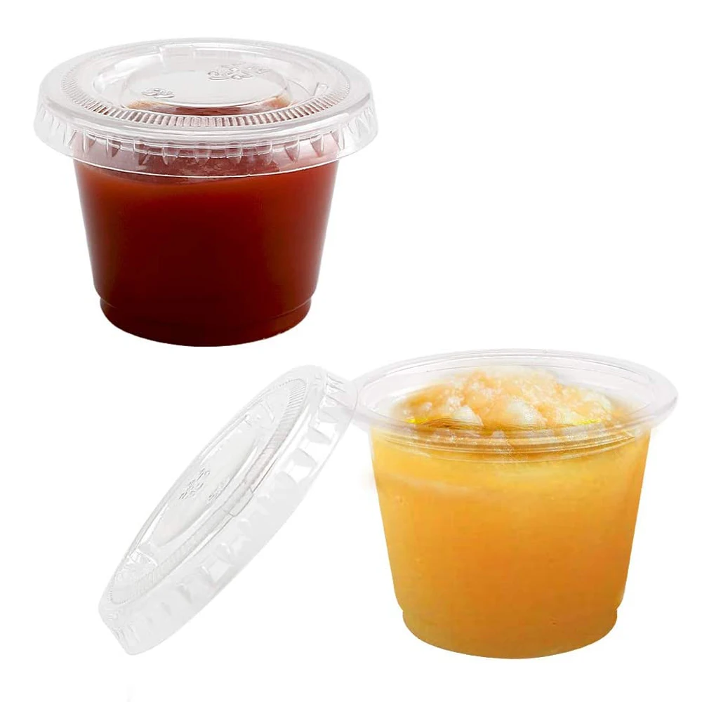 Одноразовые пластиковые чашки Jello Shot с крышками суфельная порция/соус для салата