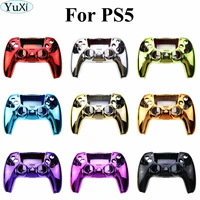 yuxi replacement chrome shell for ps5 controller diy handle gamepad parts shell for ps5 game controllers