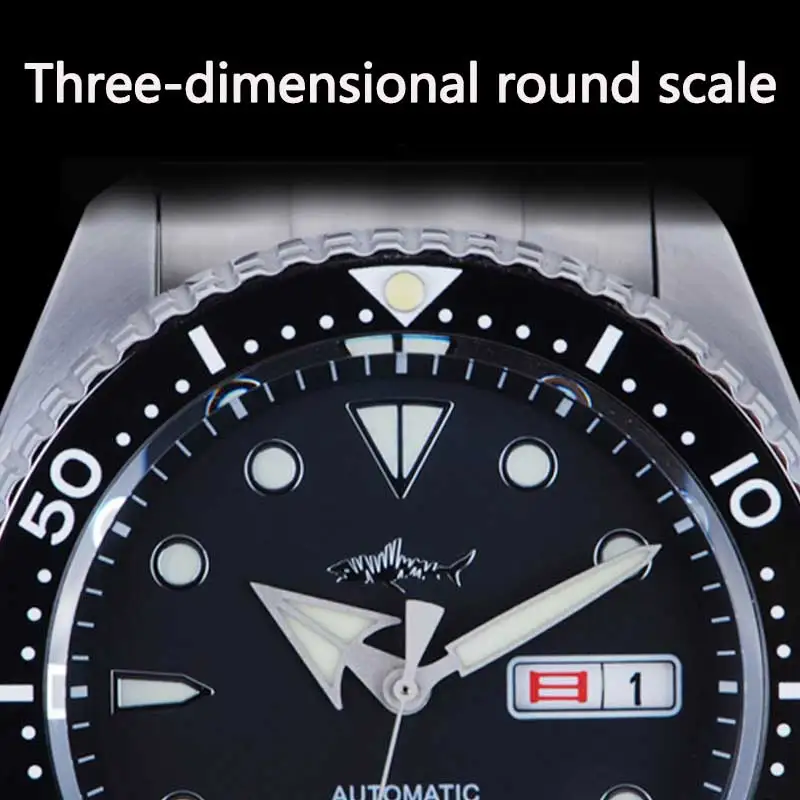 Мужские часы HEIMDALLR для дайвинга Sharkey SKX007 316 стальные с сапфировым стеклом 200 м