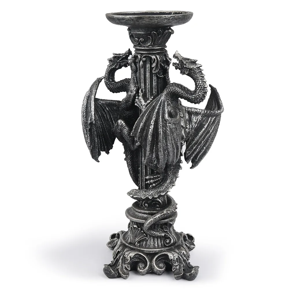 Dragon Figurine Candles Holder Dinner Table Home Decoration Roman Pillars Candlestick Antique Candelabra Ornaments decor | Дом и сад