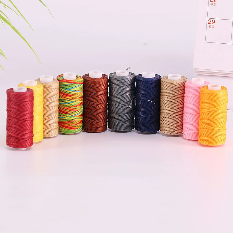 50M 0.8Mm Thickness Waxed Thread For Leather Waxed Cord For Diy Handicraft Tool Hand Stitching Thread Flat Waxed Sewing Line images - 6