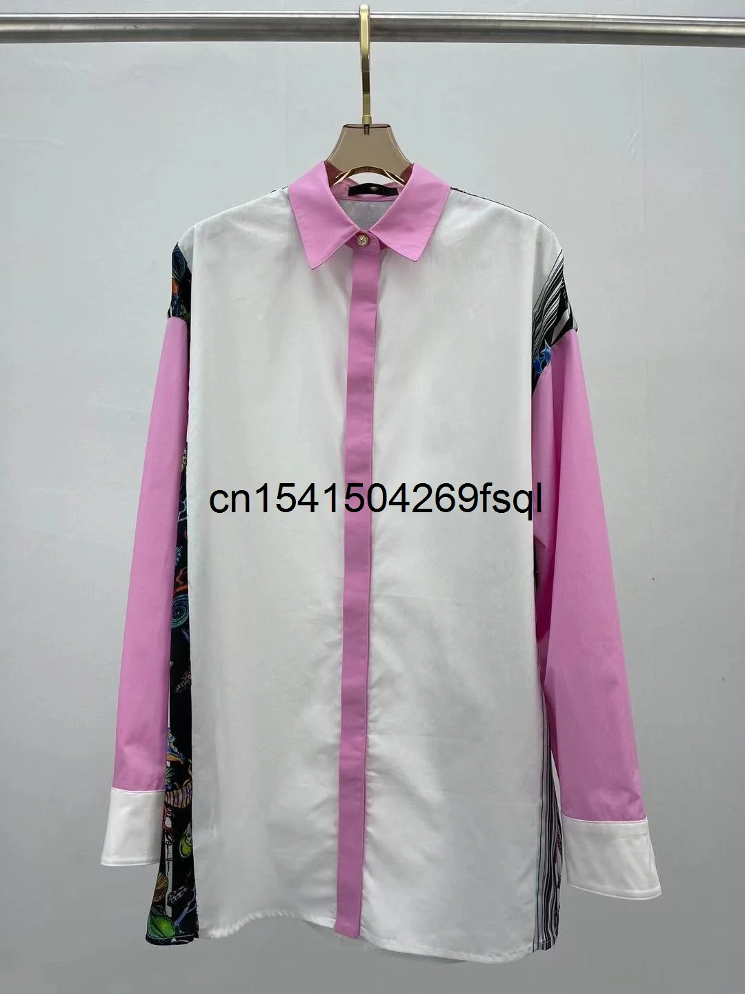 

New Runway Autumn Summer Vintage Long Sleeve Print Floral Long Sleeve Cotton Tops Elegant Office Lady Luxury Blouse Women 2021