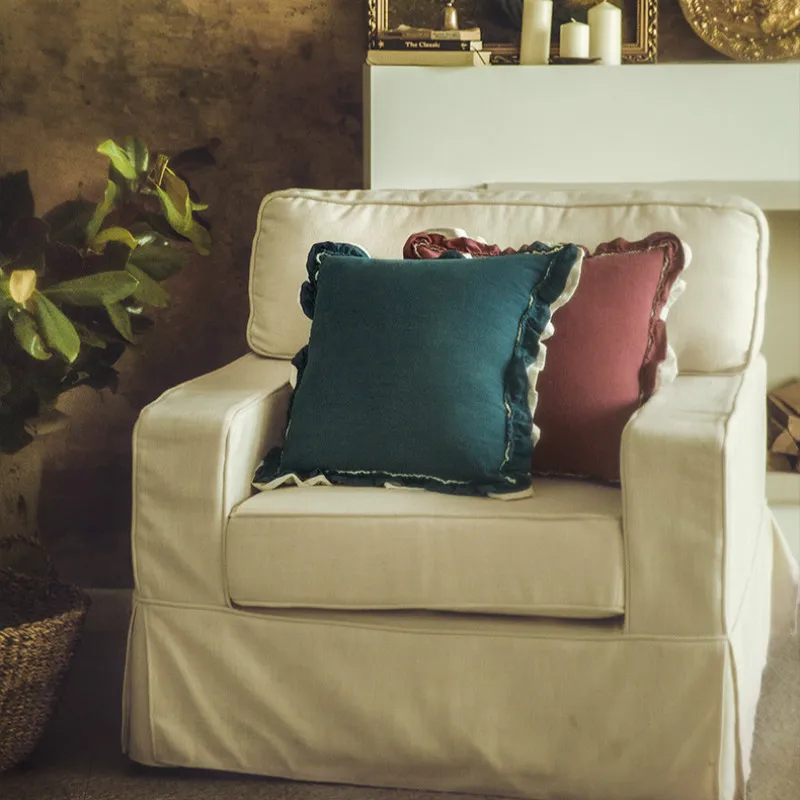 Горчичные подушки 45x45 подушка искусственная кожа декоративная наволочка для