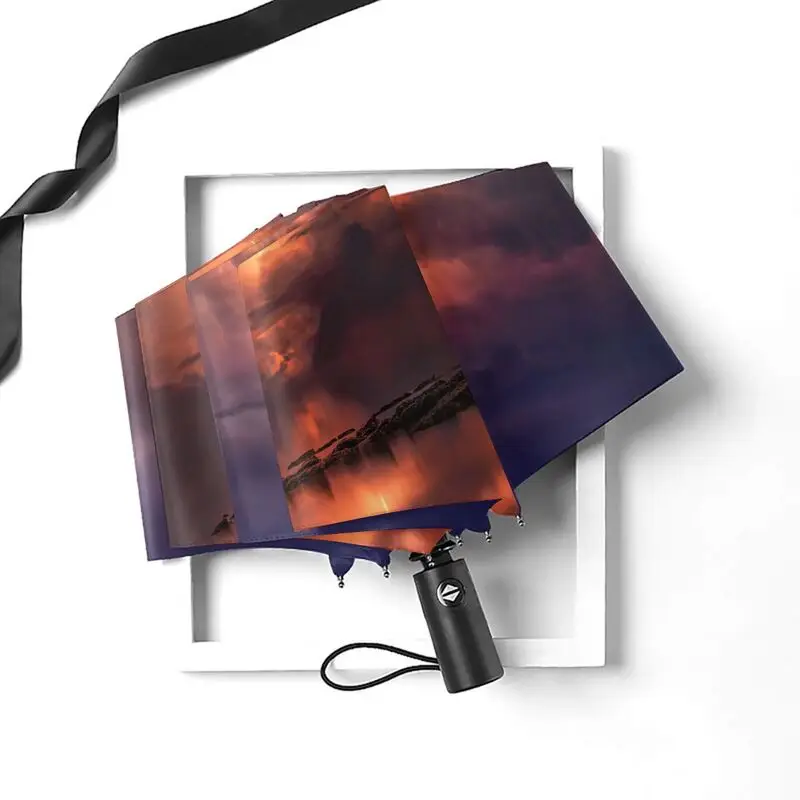 Снаружи складной зонт молния пользовательская картина печать зонтик дождливые