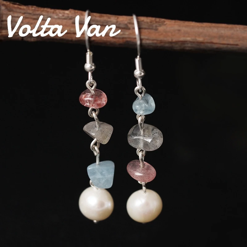 

Женские серьги-подвески с пресноводным жемчугом