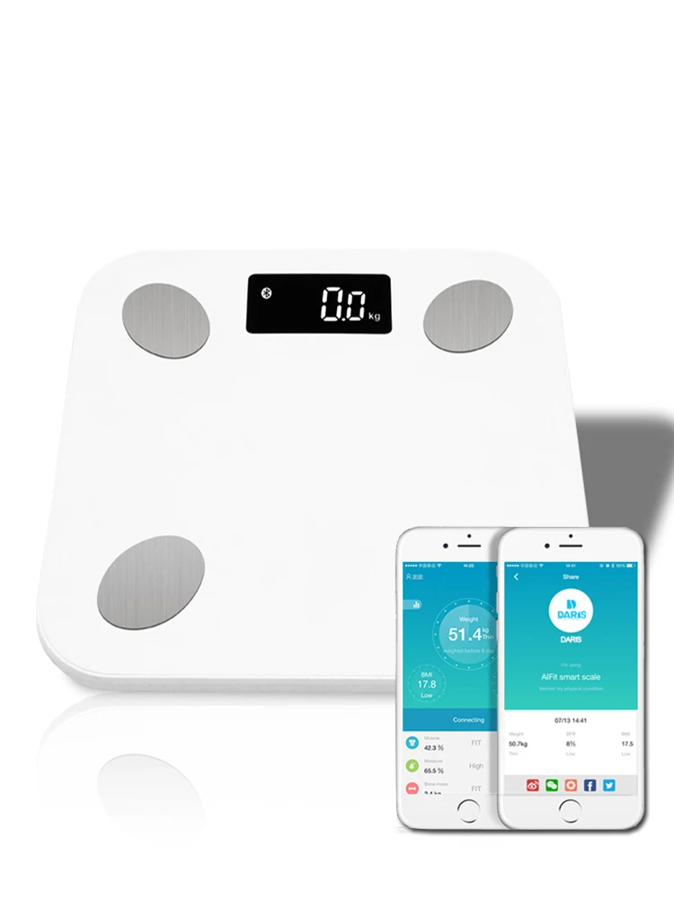 

I Daris Bluetooth scales floor Body Weight Bathroom Scale Smart Backlit Display Scale Body Weight Body Fat Water Muscle Mass