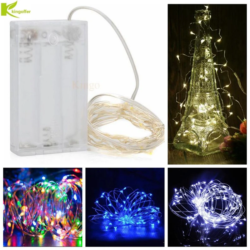 Медная гирлянда с питанием от 3 батареек АА сказочные огни для рождественской