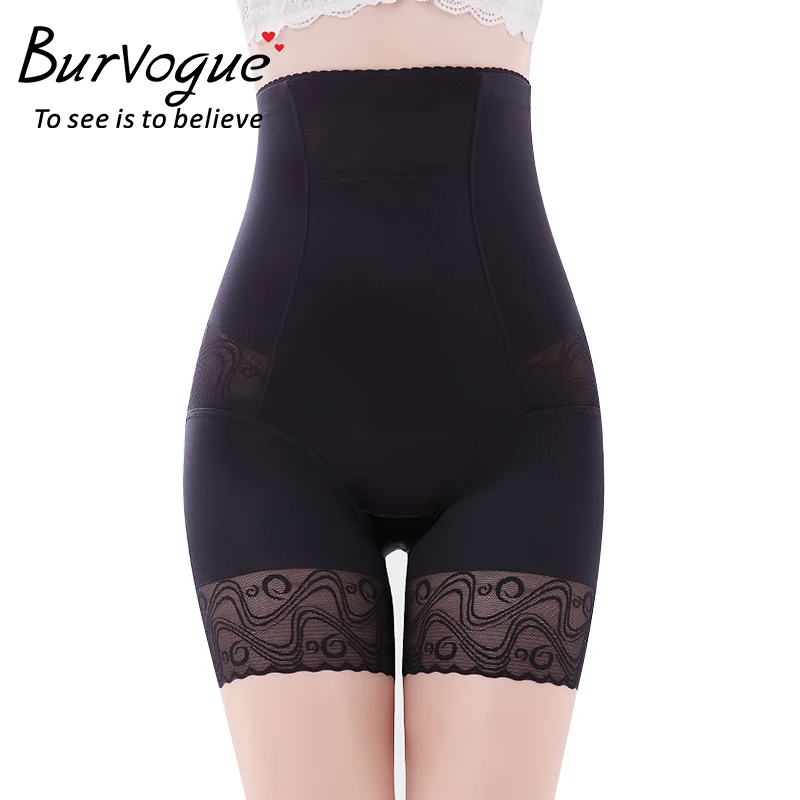 Burvogue, Утягивающие трусы с высокой талией, штаны для похудения с контролем живота, нижнее белье для тренировок, кружевные дышащие трусики