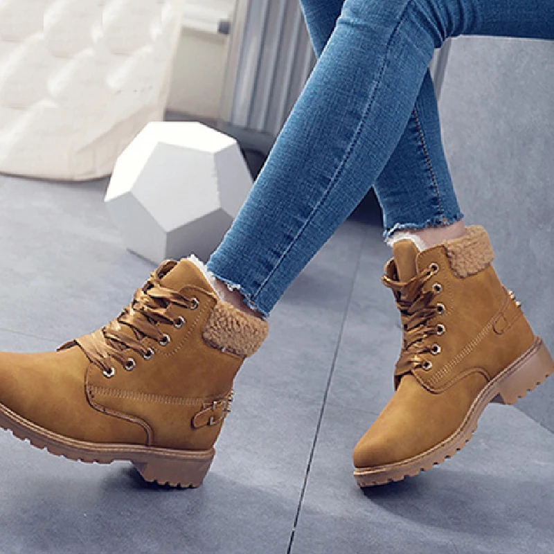 Осенне-зимние женские Ботинки Martin на толстой шнуровке крутые Женские однотонные