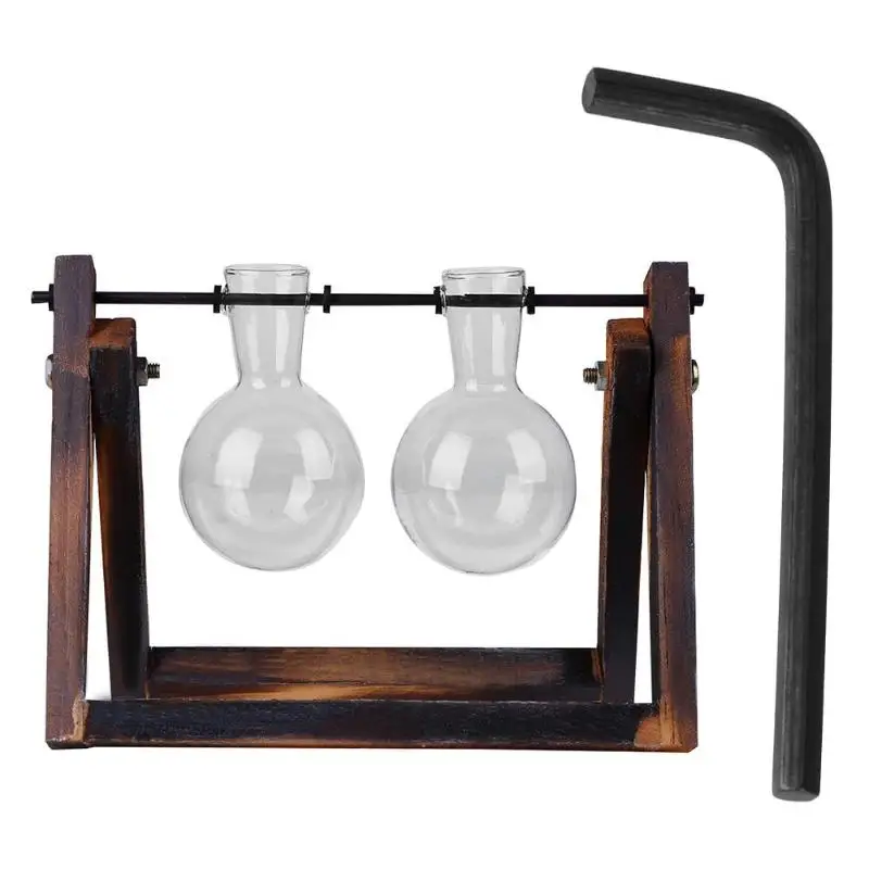 Стеклянная деревянная ваза плантационный Террариум Настольный гидропоника