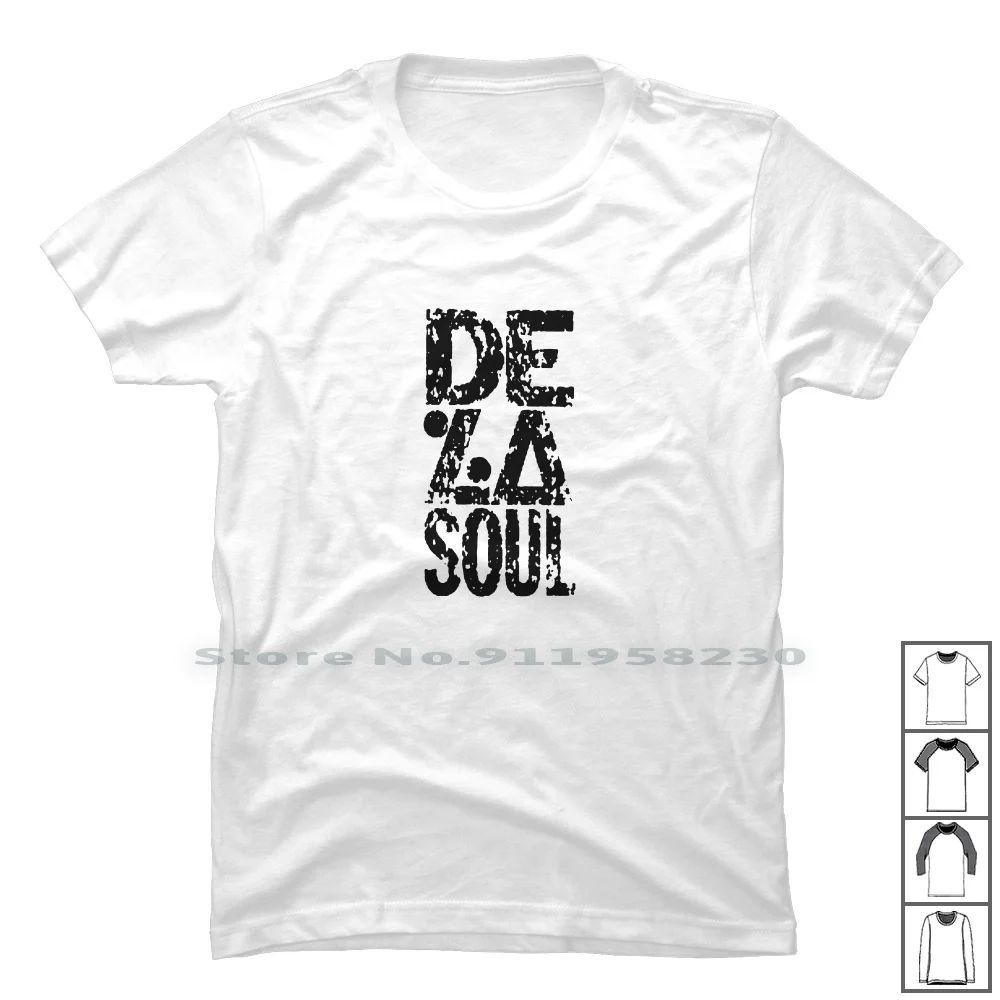 Футболка с рисунком De La Soul 100% хлопок танцевальный рисунок цифрами цветами