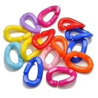 100 mixed color acrylic twist oval linking rings open chain beads 23x15mm connector link chain for necklace bracelet