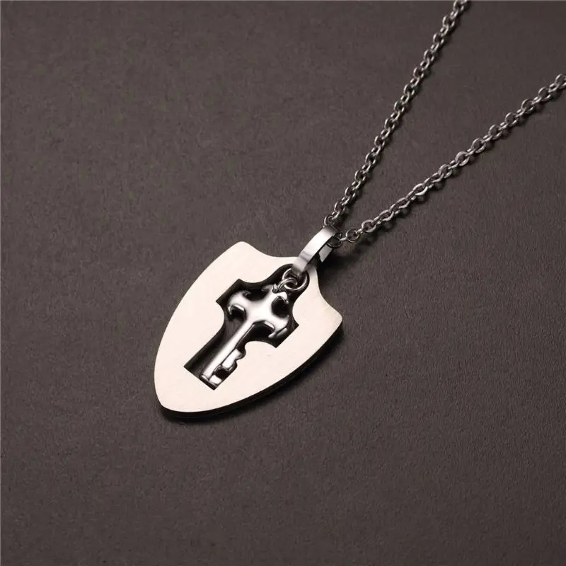 Титановая сталь ключ-сердце замок комплект ювелирных изделий браслет ожерелье