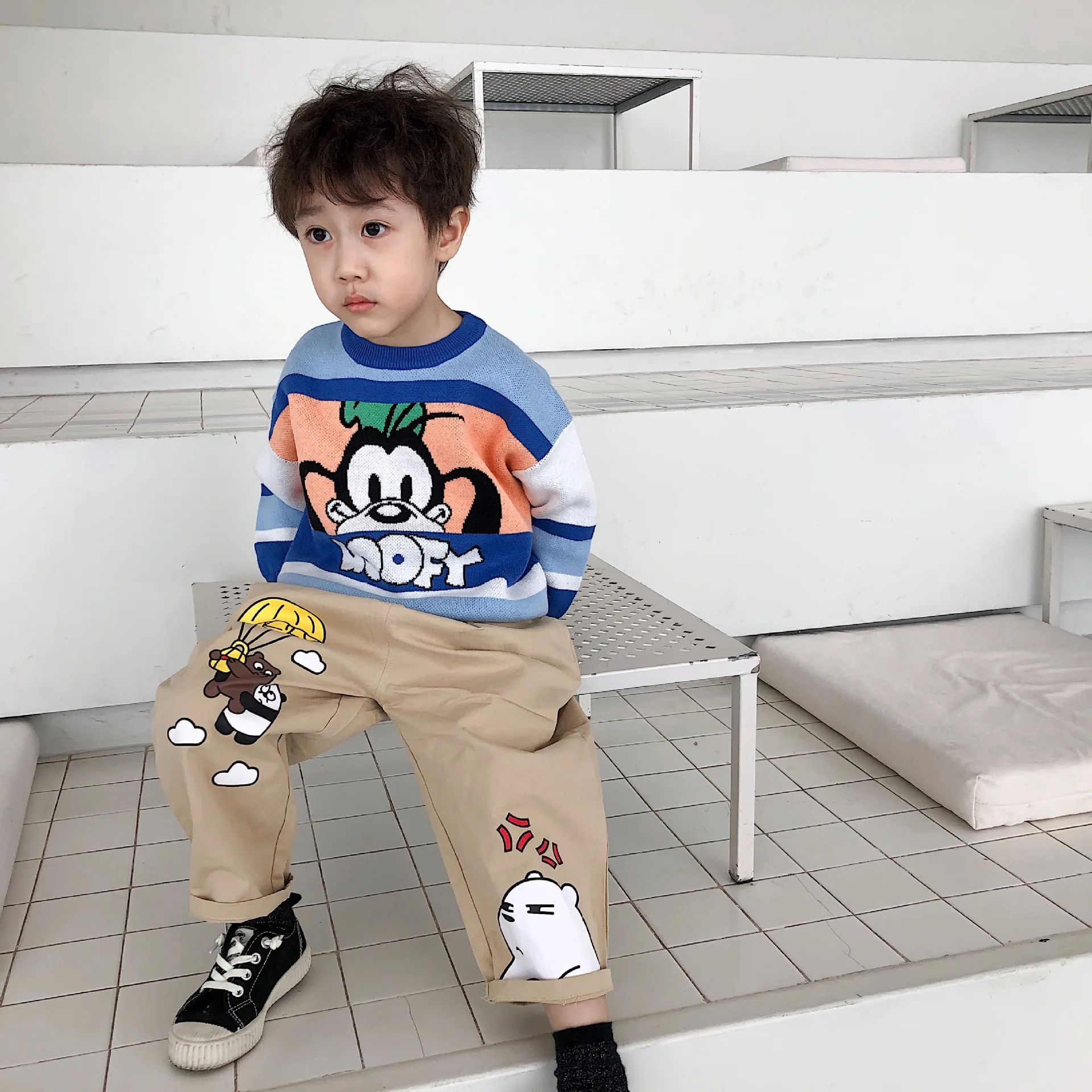 Осеннее платье Tonytaobaby новинка повседневные штаны для маленьких мальчиков и