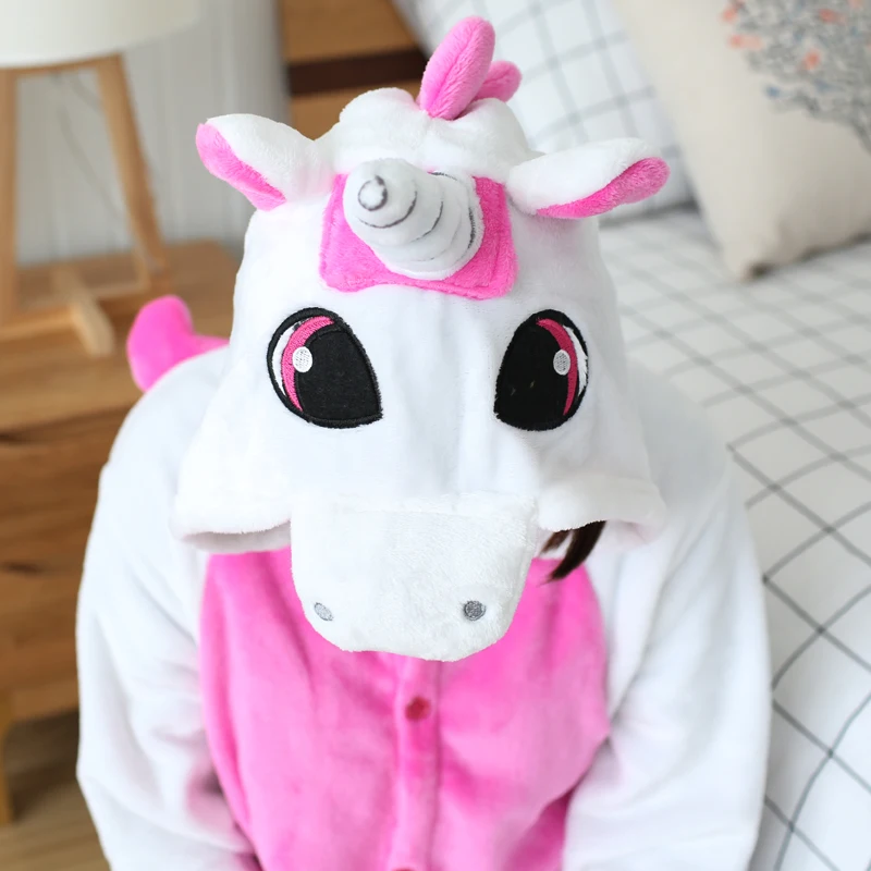 Matching Family Halloween Christmas Onesie Pajamas Set Funny Plush One Piece Cosplay Unicorn Animal Costume for Women and Men