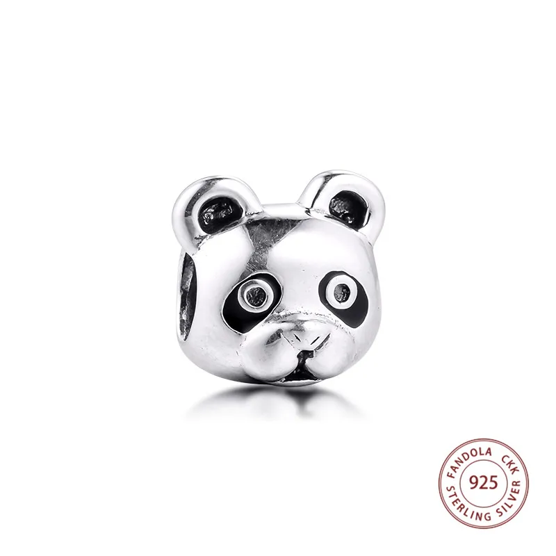 

Подходит для браслетов Pandora, 925 пробы, серебряный шарм, бусины, мирная панда, бусины, шармы для изготовления ювелирных изделий