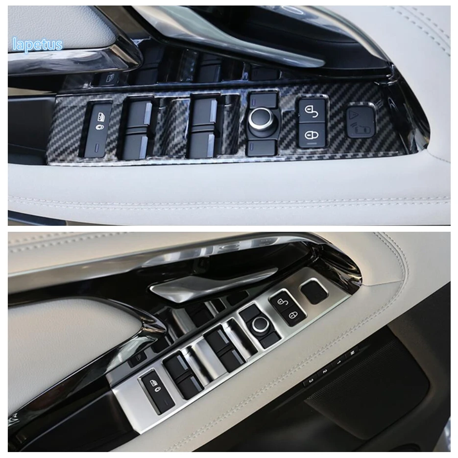

Inner Door Armrest Window Lift Button Decoration Cover Trim Fit For Range Rover Evoque L551 2020 2021 Chrome / Carbon Fiber Look