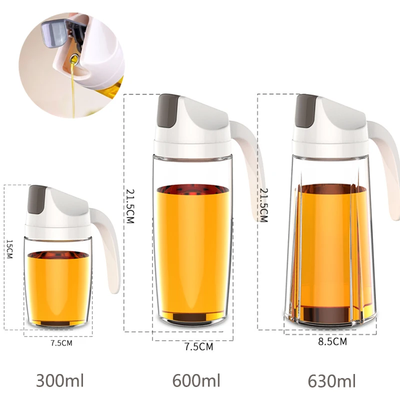 

300/630Ml Keuken Olie Pot Vinger Olijf Contanier Glazen Fles Sojasaus Kruiden Kruiderij Dispenser Opslag Jar Keukenbenodigdheden