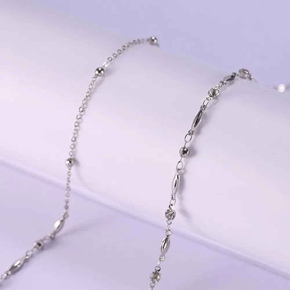 Цепочка для солнцезащитных очков SKYRIM с белыми кристаллами и бусинами женщин