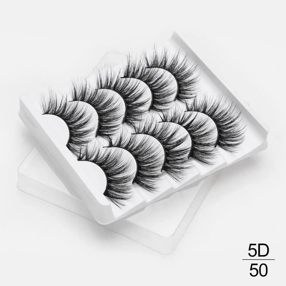 5D50 5 пар ресниц натуральные длинные 3D Искусственные норковые ресницы толстые ручная работа полная полоса ресницы Объемные мягкие норковые ресницы накладные ресницы - Цвет: 5D50