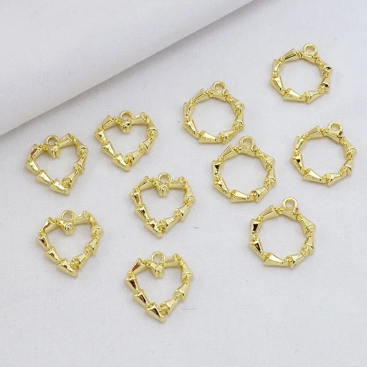 

2020 New style 50pcs/lot cartoon hearts/rounds shape alloy floating locket charms diy jewelry earring/garment pendants accessory
