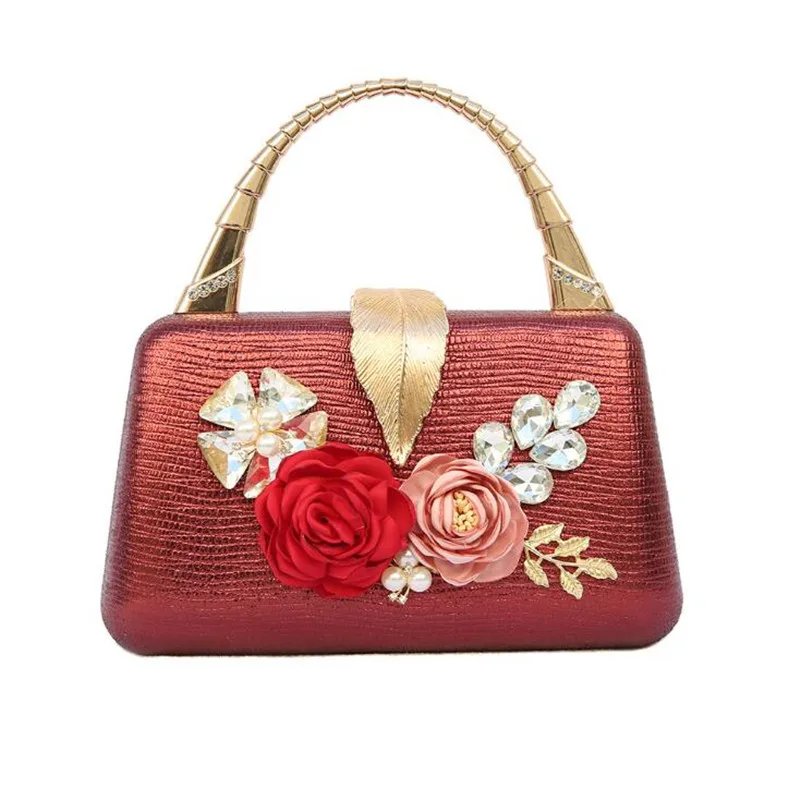 

2023 Handmade Flowers Wedding Clutch Bags Luxury Handel Banquet Purse With Chain Dinner Wallets Drop Shipping