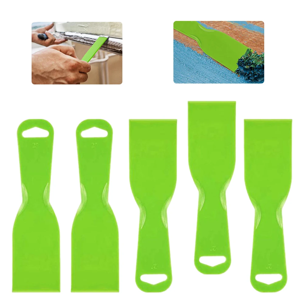 

5PCS Putty Scrapper Set 2Inch Plastic DIY Wallpaper Spackling Removal Tools For Decals Stripping Furniture Applying Wall Filling