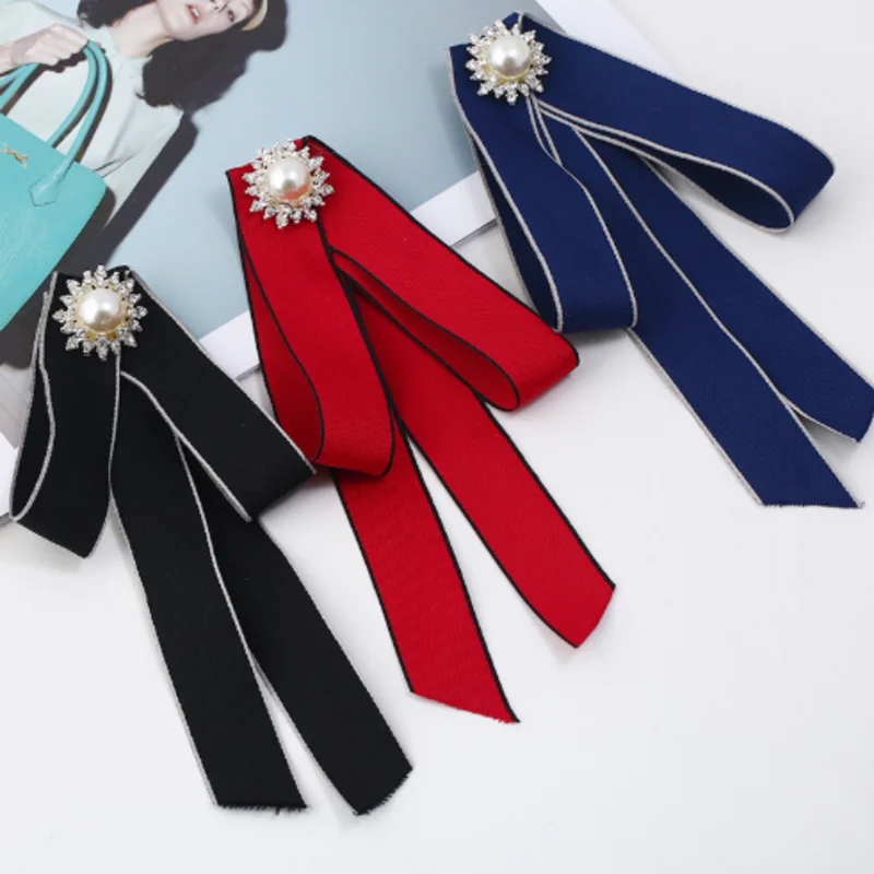 Новинка тканевая брошь в стиле ретро британском с длинным поясом для шеи галстук