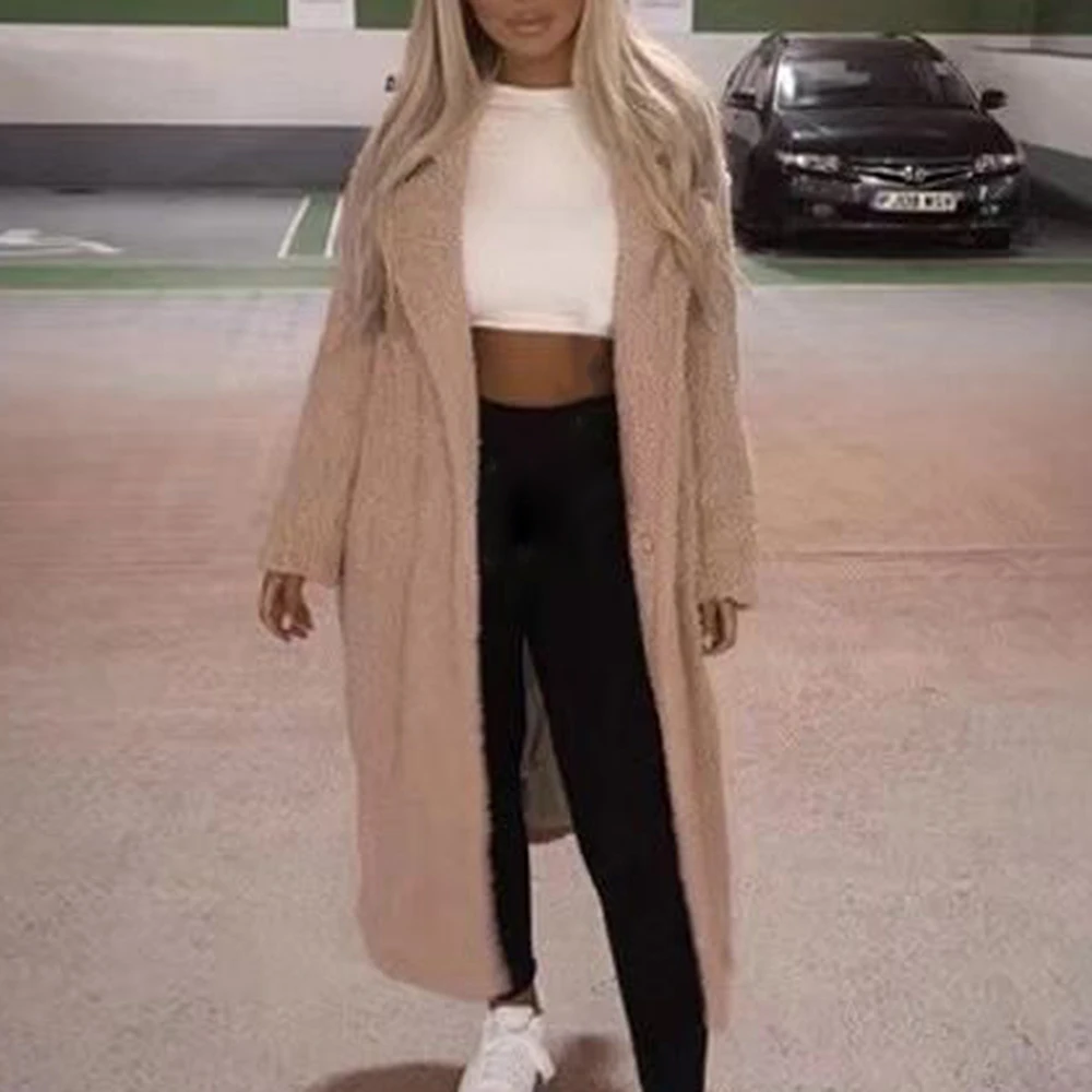 

DIHOPE Autumn Winter Fur Women 2020 Casual Loose Solid Long Teddy Coat Female Vintage Thick Faux Fur Jackets Plush Overcoat