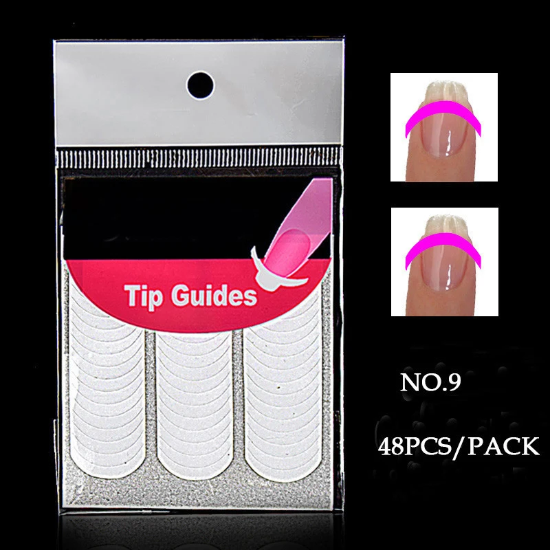 48 шт/52 шт ногти руководство наклейки Французский маникюр дизайн ногтей для