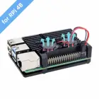 Чехол Pi 4, армированный чехол для Raspberry Pi 4, металлический чехол с двойным вентилятором из алюминиевого сплава, Raspberry Pi 4 Fan, Pi 4 Heatsink для Raspberry P