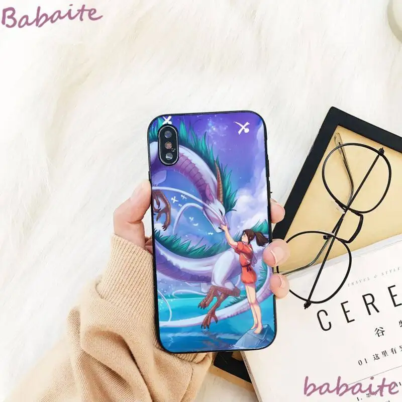 

Babaite haku spirited away dragon Black Phone Case For iPhone 8 7 6 6S Plus X XS MAX 5 5S SE XR 11 11pro promax 12 12Pro Promax