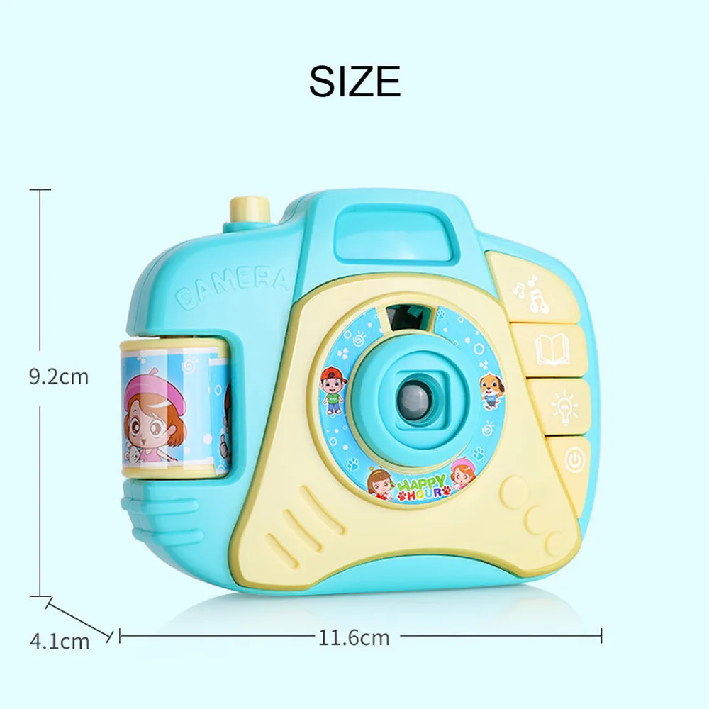Cute Baby Cartoon Plastic Educative Toys Games Children Electric Mini Simulation Sound And Light Projection Camera Gift |