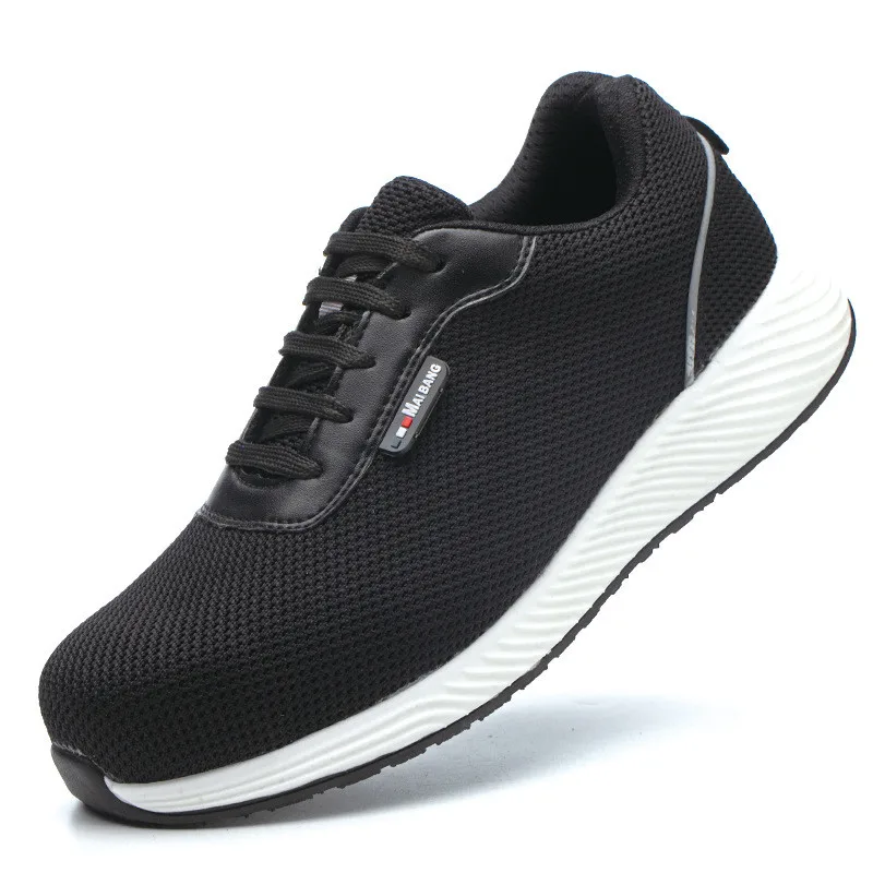 

big size mens leisure breathable steel toe covers work safety shoes summer worker safe shoe platform security boots protection