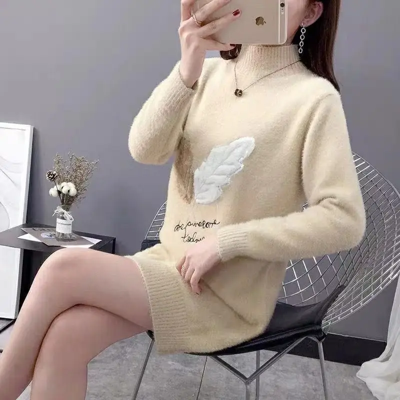 

New Fashion 2022 Women Autumn Winter Sweater Pullovers Dress Casual Warm Female Knitted Sweaters Pullover Lady