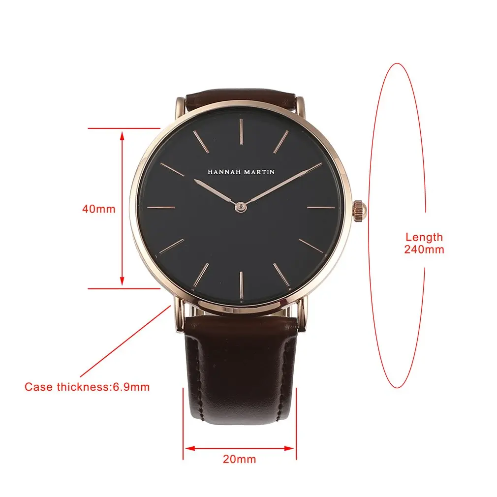 

Fashion Mens Womens Quartz Watch Hannah Martin Unisex Wrist Watch Casual Luxury Sport Watch Simple Design Wristwatch 2020