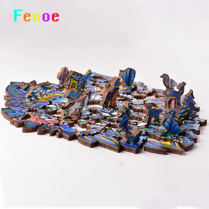 

Feooe SIZE A5 Animal Series Bobcats Wooden Puzzle for Adults Wood DIY Crafts Animal Shaped Gift Wooden Jigsaw Puzzle LJZ